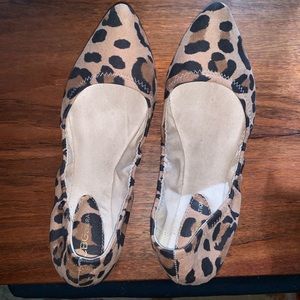 BCBGeneration Leopard Print Flats, Size 7, Elastic